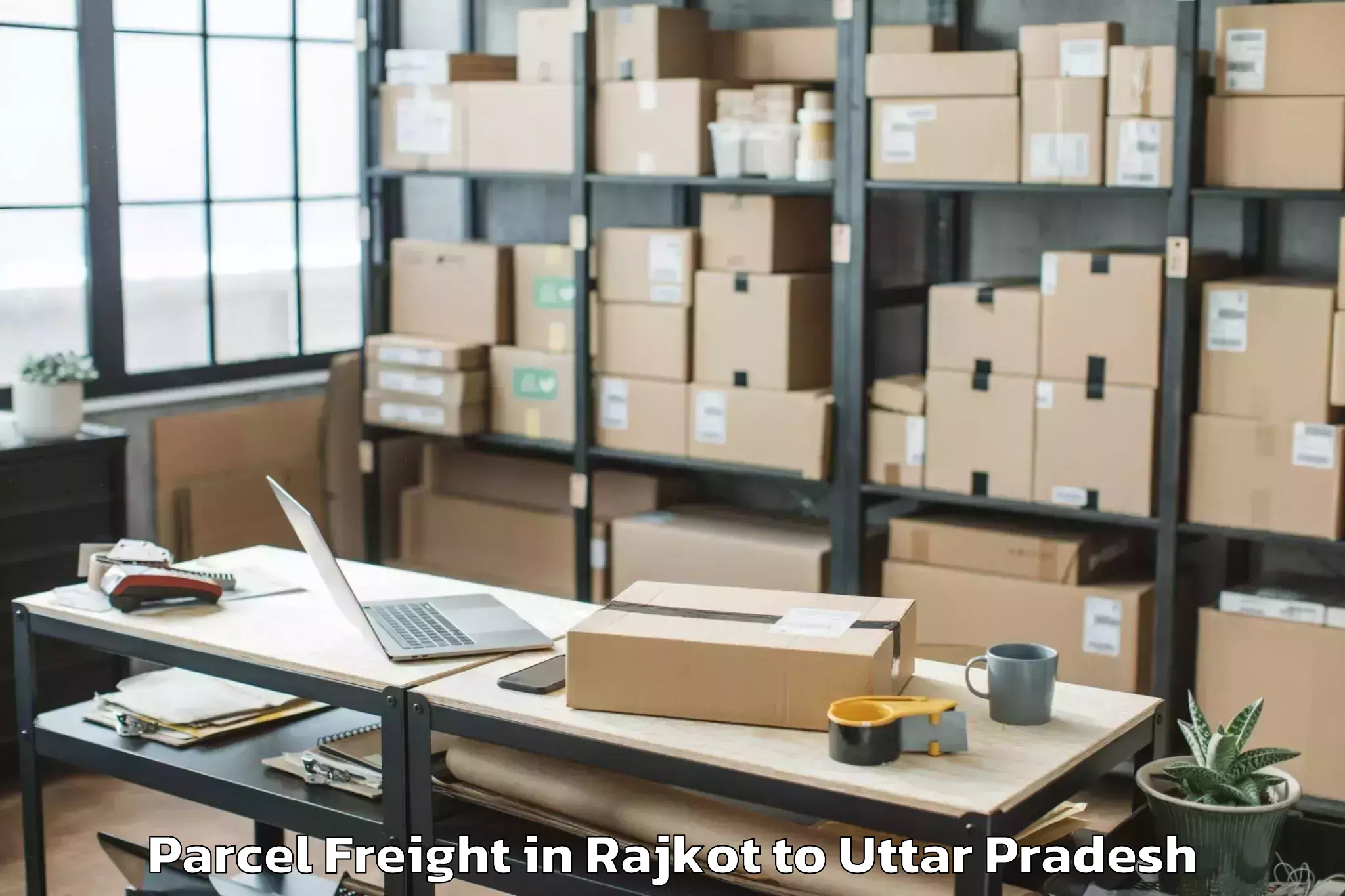 Leading Rajkot to Ambahta Parcel Freight Provider